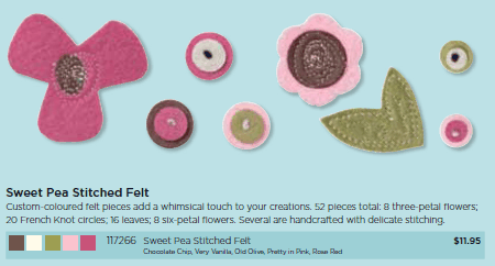Sweet Pea Stitched Felt 